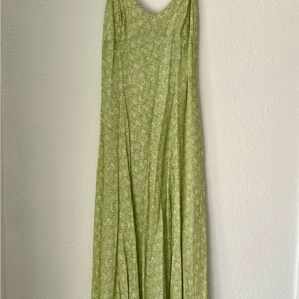 Vintage Guess Light Green Patterned Maxi Dress